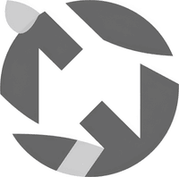Минималистичный абстрактный логотип компании Дружба в серых тонах на белом фоне