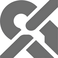 Минималистичный абстрактный логотип компании Дружба в серых тонах на белом фоне